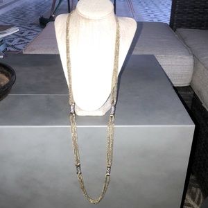 Nicole Miller long gold chain and rhinestone fashion necklace